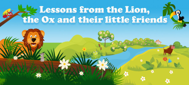 Lessons from the Lion, Fox and their little friends - Aesop's fable - download at Apple iBookstore